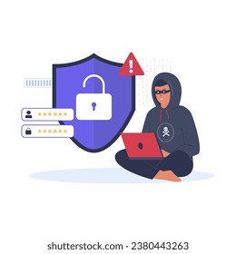 Concepto de ilustración de desbloqueo de seguridad. Desbloqueo de protección de acceso. ilustración plana vectorial