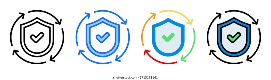 Conjunto de Colección de iconos de Actualizar de seguridad Estilo múltiple