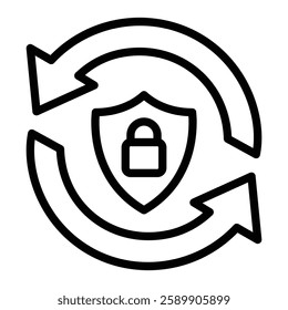 Security Update Vector Line Icon Design For Personal And Commercial Use