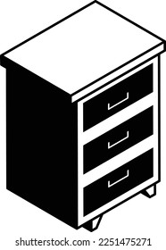 Security Vaults Vector isometric Icon Design, Interior design Symbol, Home Office decoration Sign, Residential and Commercial Decor Elements stock illustration, Three layer Storage Cabinet Concept