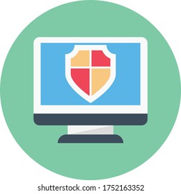 security vector flat color icon 