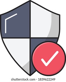 security vector flat color icon 