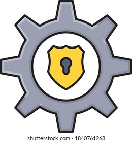 security vector flat colour icon 