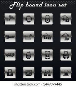 security vector flip mechanical icons for user interface design