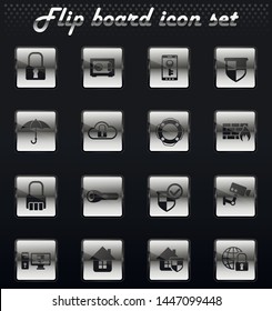 security vector flip mechanical icons for user interface design