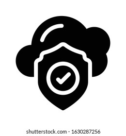 security vector glyph flat icon