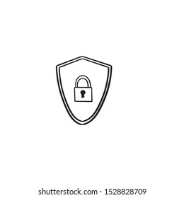 security vector icon illustration with handdrawn style vector