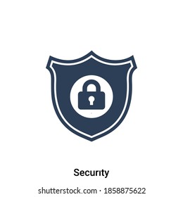 security vector icon illustration isolated on white background. Shield security with lock symbol.