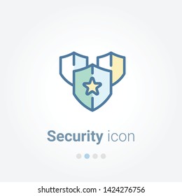 Security vector icon with outline colors