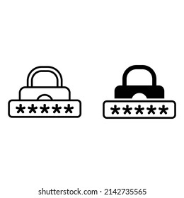 Icono de vector de seguridad. símbolo de ilustración de contraseña. signo de acceso o logotipo.
