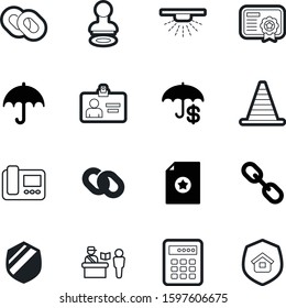 security vector icon set such as: dollar, authentication, pin, road, attention, accessory, camera, open, man, number, id, custom, rubber, construction, checkout, alert, currency, finance, people