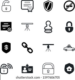 security vector icon set such as: empty, real, free, financial, handle, facade, vehicle, company, employee, interface, worker, signs, control, driverless, ribbon, road, zone, hyperlink, communication