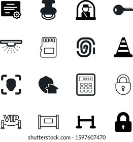 security vector icon set such as: drop, alert, memory, street, ornament, document, sd, police, people, contract, press, traffic, caution, award, badge, pin, marking, service, passport, biometric