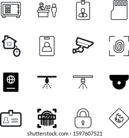 security vector icon set such as: wealth, attention, computer, energy, mobile, open, electric, industrial, employee, vacation, industry, flame, android, object, micro, sd, customs, box, save, visual