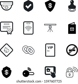 security vector icon set such as: user, driver, link, wi-fi, private, arms, citizenship, international, cafe, success, contract, tablet, button, driving, material, diploma, circle, man, signs, video