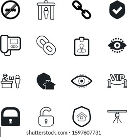 security vector icon set such as: splash, garden, start, museum, intercom, education, member, stand, password, royal, arms, card, customs, overtaking, drop, driver, street, image, passport, pole