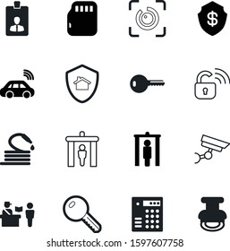 security vector icon set such as: garden, atm, emblem, employee, authentication, police, singer, customs, label, circle, watching, science, connectivity, station, wi-fi, banking, ok, information