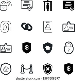security vector icon set such as: people, wifi, network, website, transportation, good, cooperation, tick, no, name, set, board, ribbon, fences, private, hyperlink, biometric, x-ray, fingerprint
