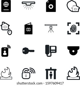security vector icon set such as: template, money, watching, metal, decorative, payment, website, shield, tourist, decoration, rfid, private, dome, save, electric, tag, switch, property, key, gift