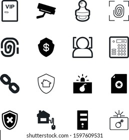 security vector icon set such as: deposit, media, center, click, set, facade, mobile, suitcase, property, key, agreement, open, elegant, object, award, wrong, paper, private, cooperation, detection