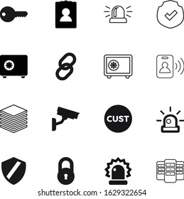 security vector icon set such as: house, guard, abstract, surveillance, warning, register, logistic, blank, tag, set, camera, padlock, firewall, vip, employee, private, frame, enterprise, coat, file
