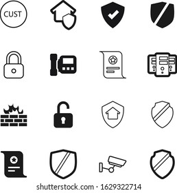 security vector icon set such as: camera, intercom, market, man, shape, green, server, abstract, crime, watching, secret, desk, tick, shopping, cloud, closed, pad, zone, certified, control, cctv