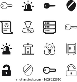 security vector icon set such as: green, recreation, award, outline, car, pool, template, server, bank, connection, application, work, blank, signal, control, treasure, computer, frame, certification