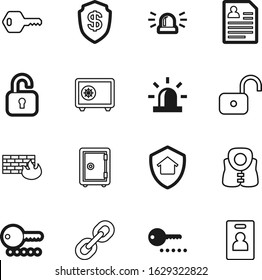 security vector icon set such as: person, private, tool, wall, unlocking, tag, computer, water, connection, estate, survival, glowing, life, concept, image, sea, linked, blue, clothing, frame