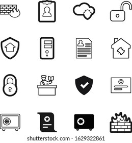 security vector icon set such as: graphic, border, police, connect, lines, quality, database, computer, space, male, emblem, equipment, cyber, stamp, automation, mark, blue, unlocking, antivirus