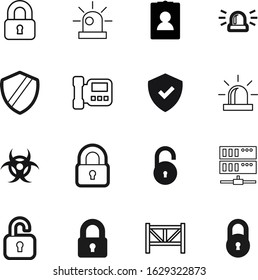 security vector icon set such as: phone, data, defense, frame, virus, management, process, customer, card, horizontal, work, firewall, identification, employee, guard, person, intercom, old, biology