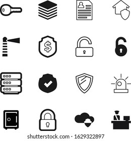 security vector icon set such as: people, space, logo, defend, traffic, beach, steel, identification, box, deposit, insignia, landmark, cash, employee, plain, identity, abstract, banking, urgency, id