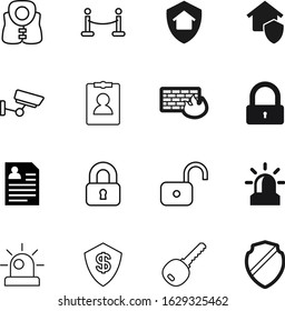 security vector icon set such as: exclusive, clothing, cam, code, sea, encryption, open, preserve, celebration, bank, unlocking, fence, stanchion, video, crime, barrier, shopping, banking, keyword
