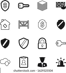 security vector icon set such as: icons, farm, antivirus, connection, professional, plain, name, logo, personal, automation, fence, identification, veteran, stamp, patrol, card, frame, keys, abstract