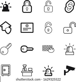 security vector icon set such as: people, decorative, officer, airport, zone, traffic, paper, construction, seal, control, gift, link, communication, man, antique, warning, deposit, flashing, plane