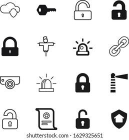 security vector icon set such as: surveillance, blue, building, landmark, modern, architecture, blank, protect, success, computing, ornament, zone, gift, seasonal, seal, insurance, hat, marine