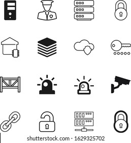 security vector icon set such as: cyber, character, stream, man, shopping, door, property, private, old, creative, garden, glowing, horizontal, guard, process, analysis, person, icons, chain, image