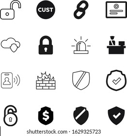 security vector icon set such as: identity, arms, traffic, abstract, estate, home, perfect, computer, finance, gate, cloud, ornament, bank, elegant, communication, urgency, seal, tag, linked, name