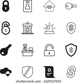 security vector icon set such as: award, travel, detector, elegant, medical, smart, name, platform, cyber, digital, ornament, user, keyhole, set, linked, industrial, passing, plane, automation
