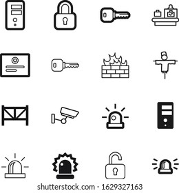 security vector icon set such as: luggage, cctv, document, architecture, terrorism, guard, autumn, set, belt, terror, harvest, seal, award, scan, flight, agriculture, picket, communication