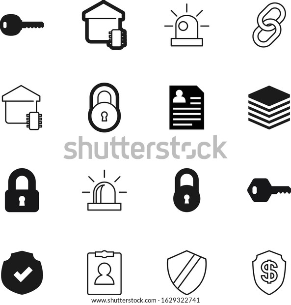 security vector icon set such as: structure,\
abstract, data, work, server, linked, hyperlink, wealth, arms,\
locker, bank, cash, coat, keys, image, chain, firewall, guarantee,\
broken, logistic,\
access