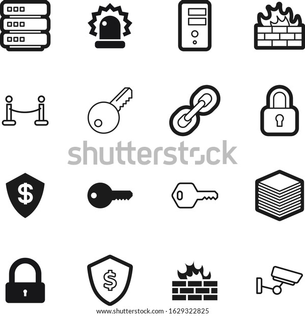 security vector icon set such as: link, art, light,\
barrier, cinema, watching, tower, arrest, cctv, strength, lines,\
video, carpet, urgency, celebration, fence, shape, luxury, red,\
broken, close