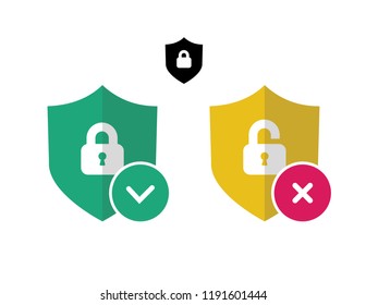 Security vector icons set. Protection icon. Shield vector illustration.