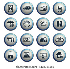 security vector icons for web and user interface design