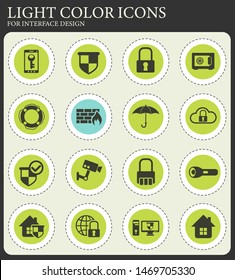 security vector icons for web and user interface design