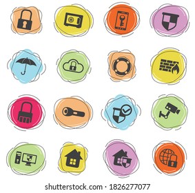 security vector icons for web and user interface design