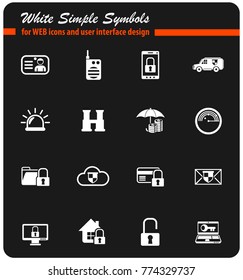 security vector icons for web and user interface design