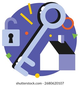 Security Vector Illustration. Flat Minimal Design. Editable Illustration for Web, Mobile, Print