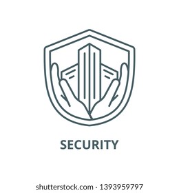 Security vector line icon, linear concept, outline sign, symbol