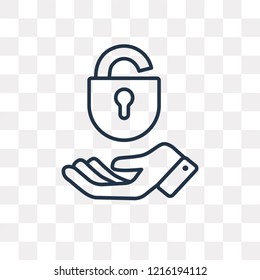 Security vector outline icon isolated on transparent background, high quality linear Security transparency concept can be used web and mobile