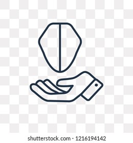 Security vector outline icon isolated on transparent background, high quality linear Security transparency concept can be used web and mobile